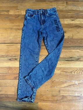 Vintage Girls Tommy Hilfiger Embroidered Blue Denim Jeans with Side Logo
